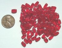 100 8x4mm Four Sided Red Ovals
